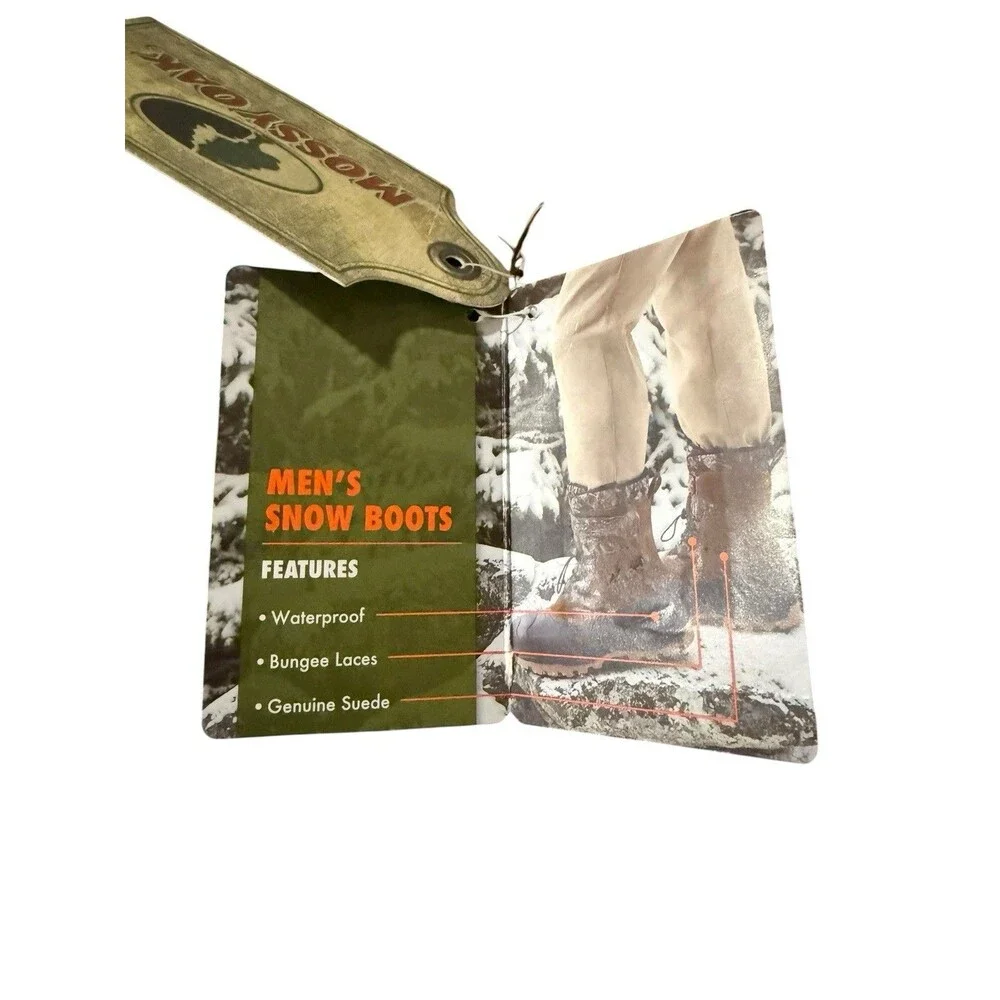 Ozark Trail Snow Boots Men’s Size 9 Waterproof Genuine Suede Mossy Oak Camo